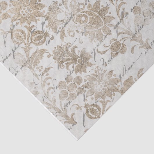 Antikes Gold-Damaskus-Skript Seidenpapier (Ausschnitt)