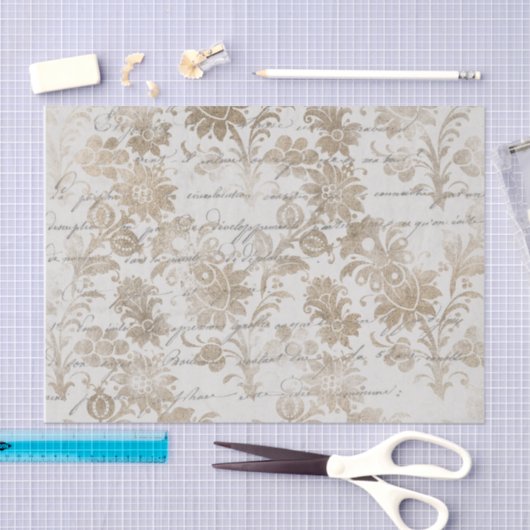 Antikes Gold-Damaskus-Skript Seidenpapier (Handwerk)