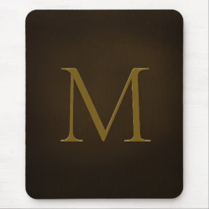 Antikes Gold geprägtes Monogramm personalisiert Mousepad