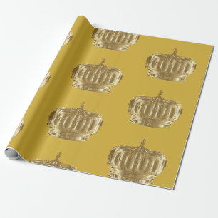Antikes Gold Königskronen Geschenkpapier