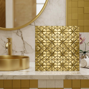 Antikes Gold-Sternenexplosions-Geometrisches #8 ID Fliese