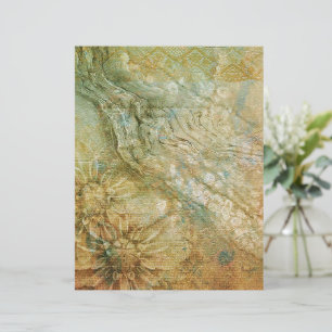 Antikes Gold und Türkis texturiert floral