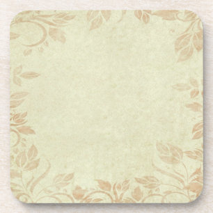 Antikes Gold Viintage Blumenranken Hochzeit Untersetzer