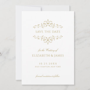Antikes Gold Vintage Blumenmuster Save The Date