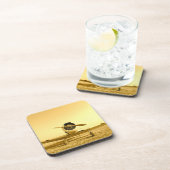 Antikes Golden Yellow Flugzeug Getränkeuntersetzer (Rechte Seite)