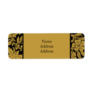 Antikes goldenes florales indisches Lack-Werk-schw