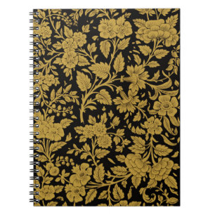 Antikes goldenes florales indisches Lackarbeit-Sch Notizblock