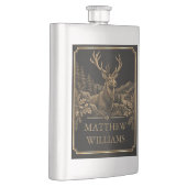 Antikes Goldhirsch-Wald-Design Flachmann (Rechts)