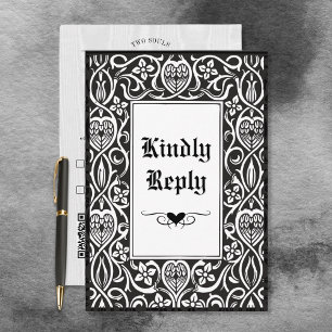 Antikes Gothic-Schwarz-Weiß-Roycroft-Rahmen RSVP Karte