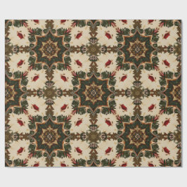 Antikes gothisches Weihnachts-Kaleidoskop-Muster Geschenkpapier