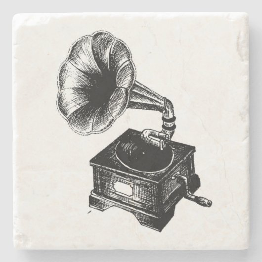 Antikes Grammophon Steinuntersetzer (Vorderseite)