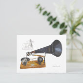 Antikes Gramophon Postkarte (Stehend Vorderseite)