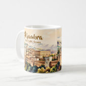 Antikes Granada Spanien Alhambra Aquarell Reise Kaffeetasse (Vorderseite Links)