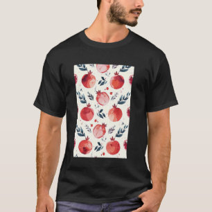 Antikes Granatapfel-Fruchtmuster-Kunstwerk T-Shirt
