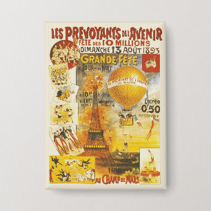 Antikes Grand Fete Fair Paris Plakat Button