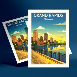Antikes Grand Rapids Michigan Postkarte