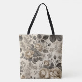 Antikes graues Blumenmuster Tasche (Vorderseite)