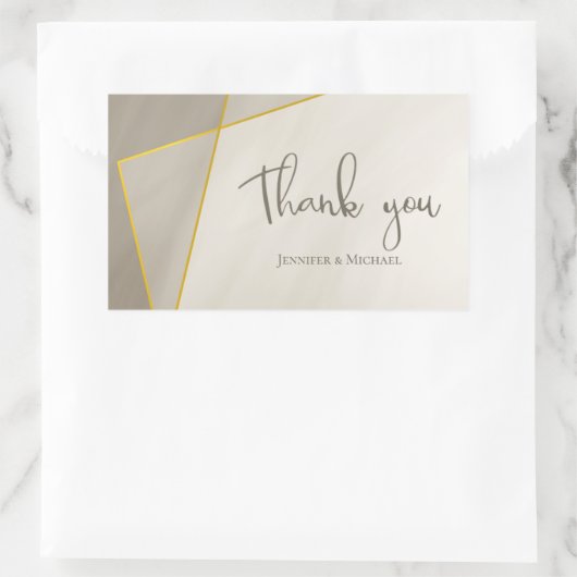 antikes graues, modernes Goldrahmen Rechteckiger Aufkleber (Tasche)