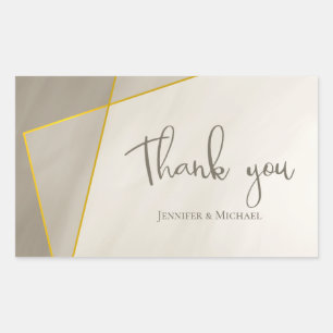 antikes graues, modernes Goldrahmen Rechteckiger Aufkleber