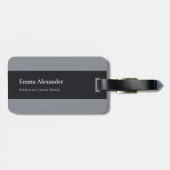 Antikes graues verziertes Fliesenmuster Gepäckanhänger (Rückseite horizontal)