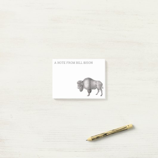 Antikes Gravieren eines Bison oder Buffalo Post-it Klebezettel (Auf Schreibtisch)