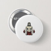 Antikes graviertes Glauben Stärke Grafikdesign_1 Button (Vorne & Hinten)
