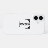 Antikes graviertes Monogramm iPhone 16 Hülle (Rückseite (Horizontal))