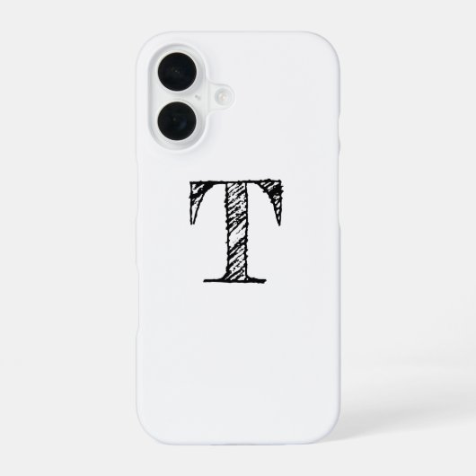 Antikes graviertes Monogramm iPhone 16 Hülle (Rückseite)