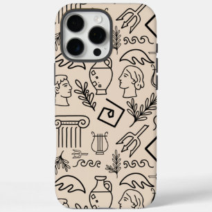 Antikes Griechenland Linienkunstmuster iPhone 16 Pro Max Hülle