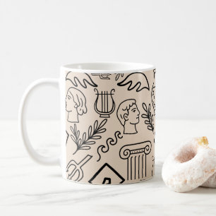 Antikes Griechenland Linienkunstmuster Kaffeetasse