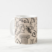 Antikes Griechenland Linienkunstmuster Kaffeetasse (Vorderseite Links)