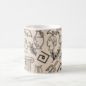 Antikes Griechenland Linienkunstmuster Kaffeetasse (Mittel)