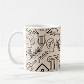 Antikes Griechenland Linienkunstmuster Kaffeetasse (Links)