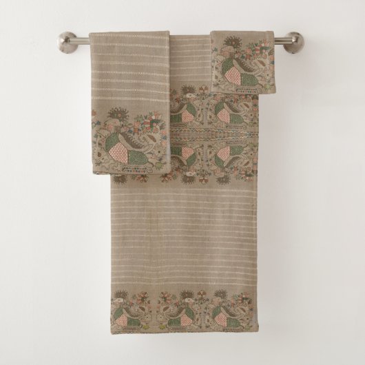 Antikes griechisches Vogel-Muster-Badehandtuch-Set Badhandtuch Set (Insitu)