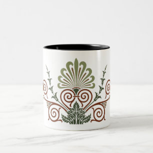 Antikes grün-griechisches Dekorelement II Zweifarbige Tasse