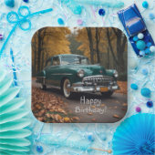 Antikes grünes Auto Pappteller (Party)