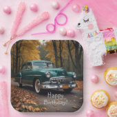 Antikes grünes Auto Pappteller (Party)