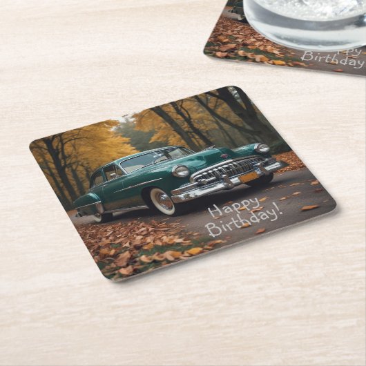 Antikes grünes Auto Rechteckiger Pappuntersetzer (angewinkelt)
