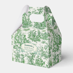 Antikes grünes Blumen-Toile-Hochzeitsdusche-Gesche Geschenkschachtel