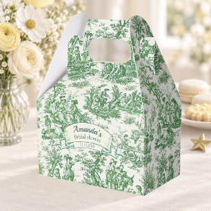 Antikes grünes Blumen-Toile-Hochzeitsdusche-Gesche Geschenkschachtel