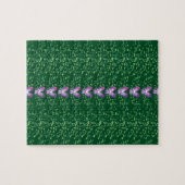 Antikes grünes Blumenmuster mit Veilchen Tapetenmu Puzzle (Horizontal)
