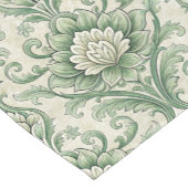 Antikes grünes botanisches Muster Kurzer Tischläufer (Ecke)