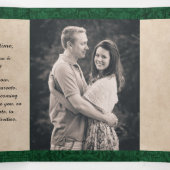 Antikes Grünes Buchmärchen Hochzeitsfest Foto Dreifach Gefaltete Einladung (Innenseite Mitte)