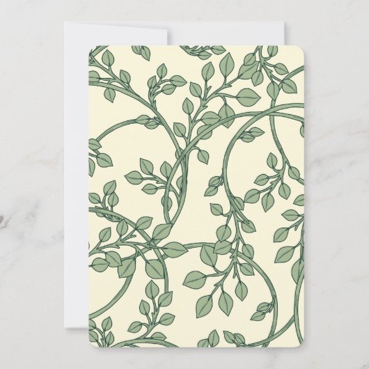 Antikes Grünes Englisch Ivy Hochzeit Einladung (Rückseite)