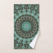 Antikes grünes Mandala-Musterdesign Badhandtuch Set (Handtuch)