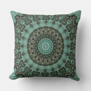 Antikes grünes Mandala-Musterdesign Kissen