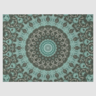 Antikes grünes Mandala-Musterdesign Seidenpapier