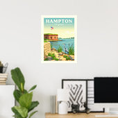 Antikes Hampton Virginia Poster (Heimbüro)