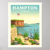 Antikes Hampton Virginia Poster (Vorne)