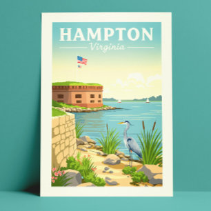 Antikes Hampton Virginia Postkarte